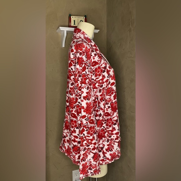 LANDS’ END Flannel pajamas top floral print 100% cotton women’s size XL( 18-20) - Picture 2 of 12